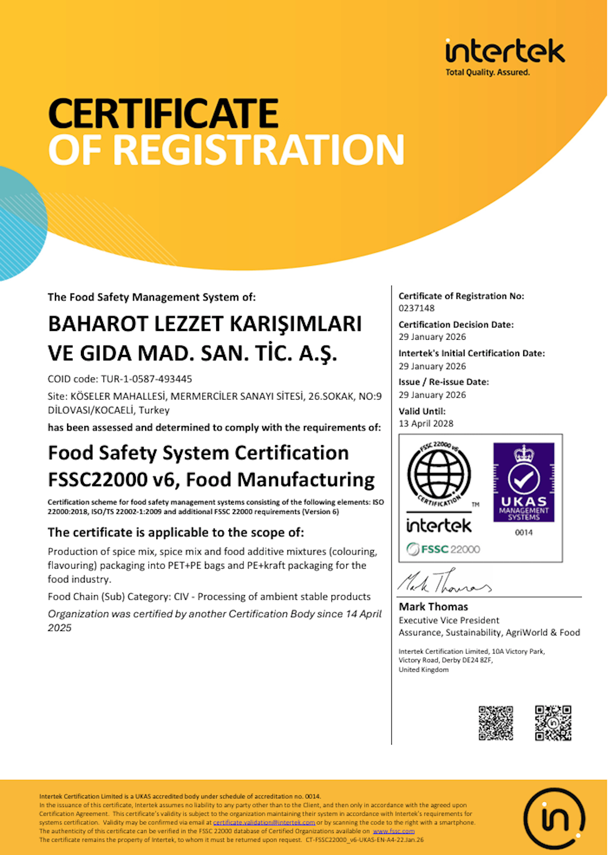 BAHAROT-UKAS-FSSC-V6-EN